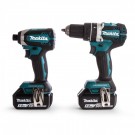 Makita DLX2180TJ 18V 2-delers børsteløs duel kitt med DHP484 combi drill + DTD153 slagtrekker (2 x 5.0Ah batterier) thumbnail