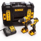 Dewalt DCK2110L2T 12V XR 2-delers børsteløs batterisett - DCD701 skrudrill + DCF801 ​​slagtrekker (2 x 3.0Ah batt) thumbnail