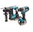 Makita DLX2278TX1 18V LXT kombibormaskin og hammer dobbel pakke (2 x 5,0Ah batterier) i verktøyveske thumbnail