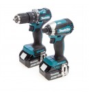 Makita DLX2460X1 18V LTX Combi drill og slagtrekker TwinPack (2 x 3,0Ah batterier) i verktøy bag thumbnail