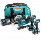 Makita 18V LXT 4-delers børsteløs verktøysett (3 x 5,0Ah batterier) thumbnail