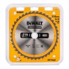 Dewalt DT1953 Konstruksjon sirkelsagblad 216mm x 30mm x 40 Tenner thumbnail