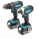 Makita DLX2131GJ 18V LXT Twin Pack - DHP482 Combi drill + DTD152 slagtrekker (2 x 6,0Ah batterier) thumbnail