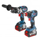 Bosch twinpack GSB 18 V-85 18V combi drill og GDX 18 V-200 slag- trekker/muttertrekker (2 x 5,0 Ah batt) thumbnail