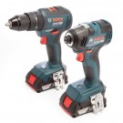 Sjekk prisen! Bosch 18V Twin Pack - GSB 18V-55 Combi + GDR 18V-200 slagtrekker (3 x 2,0Ah batterier) i koffert thumbnail