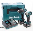 Makita DK0172G202 40Vmax XGT Combi drill og slagtrekker twinpack (2 x 2,5Ah batterier) i MakPac koffert thumbnail