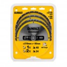 Sjekk prisen! Dewalt DT1962 3stk bladsett 216 x 30 mm konstruksjon sirkelsagblader  (2 x 24 t / 1 x 40 t) thumbnail