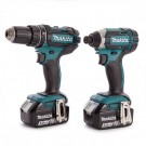 Makita DLX2131J 2-delers batteriverktøysett DHP482 slagdrill + DTD152 slagtrekker(2 x 3Ah) thumbnail