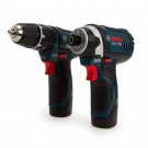 Bosch Professional Twin Pack - GSB 12V-15 combi drill + GDR 12V-105 slagtrekker (2 x 2.0Ah batterier) thumbnail