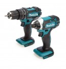 Makita DLX2131ZJ 18V Twinpack  Combi drill + slagtrekker (kun kropp) levert i Makpac system koffert thumbnail