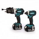 Makita DLX2145TJ 2-delers batteriverktøysett med combi drill og slagtrekker (2 x 5.0Ah batterier) thumbnail