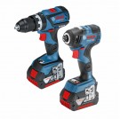 Bosch 2-delers børsteløs 18V twinpack, combi drill og slagtrekker (2 x 5.0Ah batterier) thumbnail