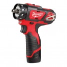 Milwaukee M12 BDDXKIT-202C 4-i-1 batteridrevet boremaskin (2 x 2,0Ah batterier) med tilbehør thumbnail