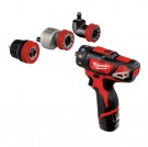 Milwaukee M12 BDDXKIT-202C 4-i-1 batteridrevet boremaskin (2 x 2,0Ah batterier) med tilbehør thumbnail