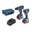 Bosch 2-delers børsteløs 18V twinpack, combi drill og slagtrekker (2 x 5.0Ah batterier) thumbnail