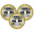 Sjekk prisen! Dewalt DT1962 3stk bladsett 216 x 30 mm konstruksjon sirkelsagblader  (2 x 24 t / 1 x 40 t) thumbnail