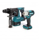 Makita DLX2372ZJ 18V LXT tvillingpakke, DHR242 SDS+ borhammer + DTW300 muttertrekker (kun kropp) thumbnail