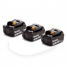 Makita trippel pakke BL1830B 3Ah lithium batterier (3stk batterier) thumbnail