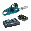 Makita DUC355PT2 36V (18V+18V) LTX børsteløs 35cm kjedesag (2 x 5.0Ah batterier) thumbnail