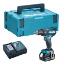 Makita DHP485 18V LXT børsteløs combi drillsett (1 x 5,0Ah batteri) i MakPac system koffert thumbnail