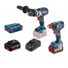 Bosch twinpack GSB 18 V-85 18V combi drill og GDX 18 V-200 slag- trekker/muttertrekker (2 x 5,0 Ah batt) thumbnail