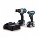 Makita DLX2176TJ 18V 2-delers børsteløs batterisett med DHP481 combi drill + DTD154  slagtrekker (2 x 5.0Ah batt) thumbnail