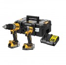 Dewalt DCK2050E2T 18V XR børsteløs twinpack, Combi drill + slagtrekker (2 x Powerstack-batterier) thumbnail