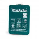 Makita D-54081 19-delers assortert HSS-R-sett bor kassett thumbnail