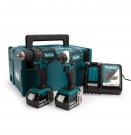 Makita DLX2131TJ 18V 2-delers batteriverktøysett DHP482 combi drill + DTD152 slagtrekker (2 x 5Ah batterier) thumbnail