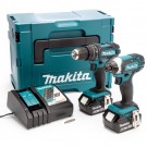 Makita DLX2131MJ 18V LXT Twinpack - DHP482 combi drill + DTD152 slagtrekker (2 x 4,0Ah batterier) thumbnail
