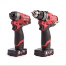 Milwaukee M12 FPP2A-602X 12V  2-delers twinpack, combi og slagtrekker sett (2 x 6,0 Ah batterier) thumbnail