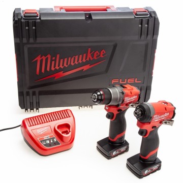 Milwaukee M12 FPP2A2-602X 2-delers ULTRA kompakte børsteløse driller (2x6Ah batterier) levert i HD system koffert