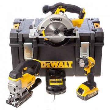 Dewalt batteridrevet 3-delers 18V sett - DCS391, DCS331, DCL040 (1 x 5Ah batteri) - TOUGHSYSTEM Koffert 