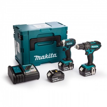 Makita DLX2131JX1 18V 2-delers batteriverktøysett DHP482 + DTD152(3 x 3.0Ah batterier)