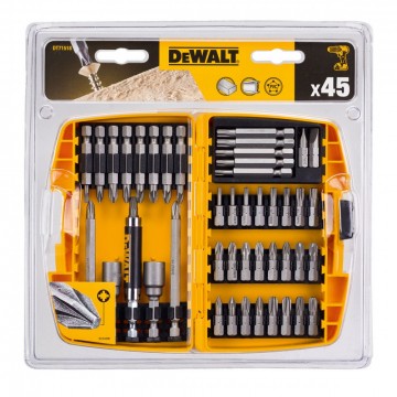 Dewalt DT71518 45-delers bits- og skrutilbehørsett i praktisk etui