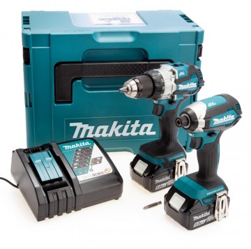 NYTT! Makita DLX2507TJ 18V LXT DHP489 Combi rill & DTD153 slagtrekker Twin Pack (2 x 5,0Ah batterier)