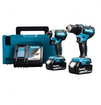Makita DLX2289TJ 18V 2-delers børsteløs verktøy sett (2x5Ah batterier) i Makpac koffert