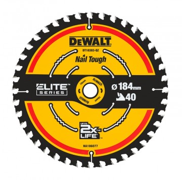 Dewalt DT10303 ELITE sirkelsagblad 184mm x 16mm 40T 