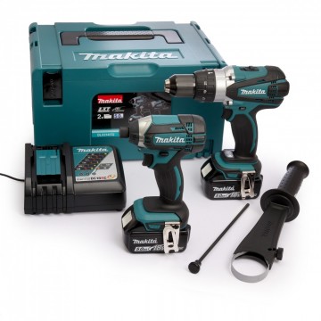 Makita DLX2145TJ 2-delers batteriverktøysett med combi drill og slagtrekker (2 x 5.0Ah batterier)