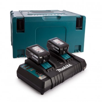 Makita 197629-2x5Ah batteri + DC18RD lader levert i Makpac koffert