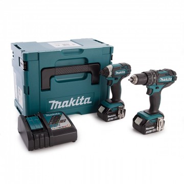 Makita DLX2131J 2-delers batteriverktøysett DHP482 slagdrill + DTD152 slagtrekker(2 x 3Ah)