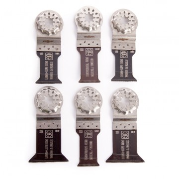 Sjekk prisen! Fein 35222952300 Best of E-Cut multiverktøyblad Starlock for tre og metall 6-bladers sett