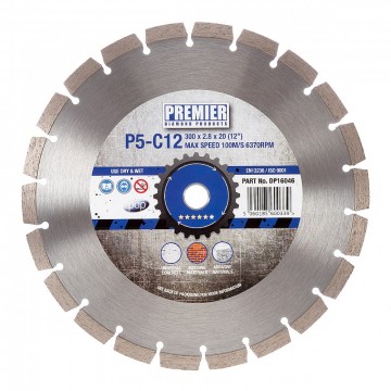 PDP DP16046 Diamond Blade P5-C12 300 x 20mm 5 stjerner multi for bygnings materialler & betong