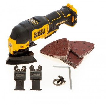 Sjekk prisen! Dewalt DCS353N 10,8V/12V XR oscillerende multiverktøy med 28 tilbehør (kun kropp, uten batteri og lader)