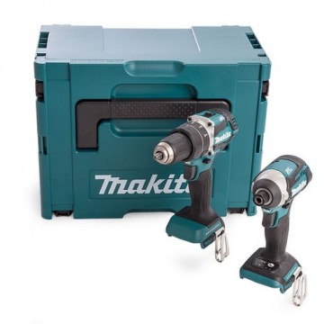 Makita DLX2181JX1 18V børsteløs premium combi drill DHP484Z og slagtrekker DTD154Z (bare kropp)