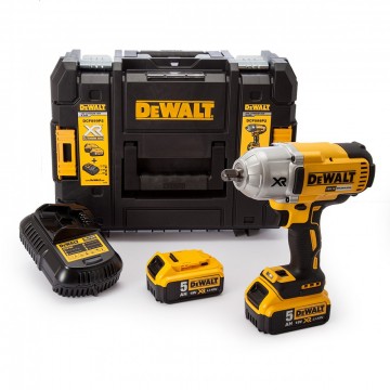 Anbefales! Dewalt DCF899P2 18V børsteløs høymoment muttertrekker sett (2 x 5Ah batt)