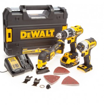 Sjekk prisen! Dewalt 18V XR DCD796P1, DCF887N, DCS355N trippelpakke (1 x 5,0Ah batteri) 