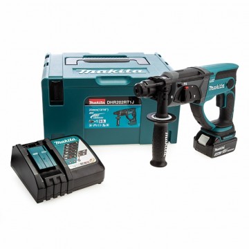 Sjekk prisen! Makita DHR202RT1J 18V SDS+ borhammer (1 x 5.0Ah batteri)