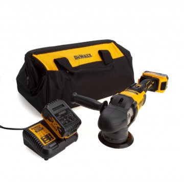 Dewalt DCM848P2 18V XR børsteløs eksentrisk sliper 125mm (2 x 5,0 Ah batterier)