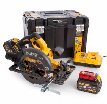 Dewalt DCS576T2 sirkelsag XR Flexvolt 54V batteridrevet 190mm (2 x 6,0Ah batterier)